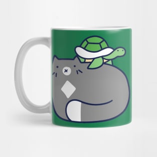 Blue Cat and Tiny Turtle Mug